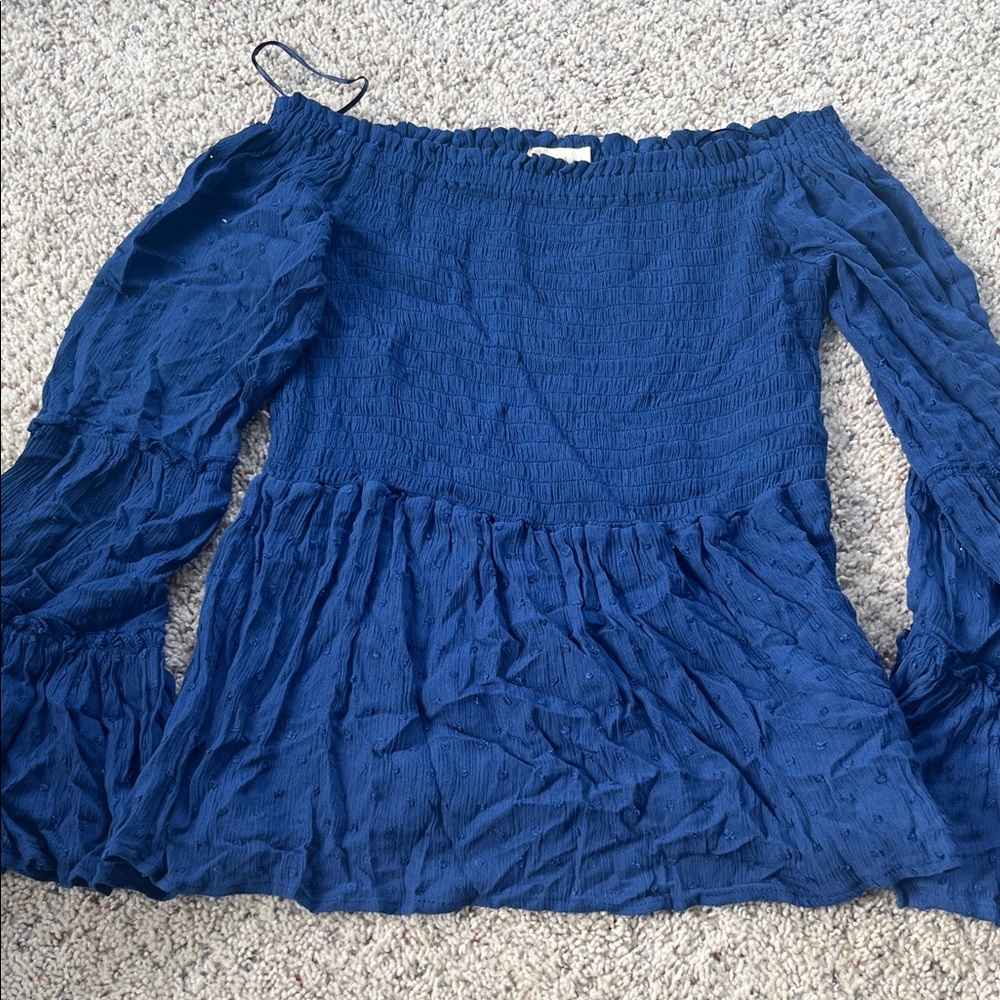 Altar'd State Blue Off-Shoulder Blouse